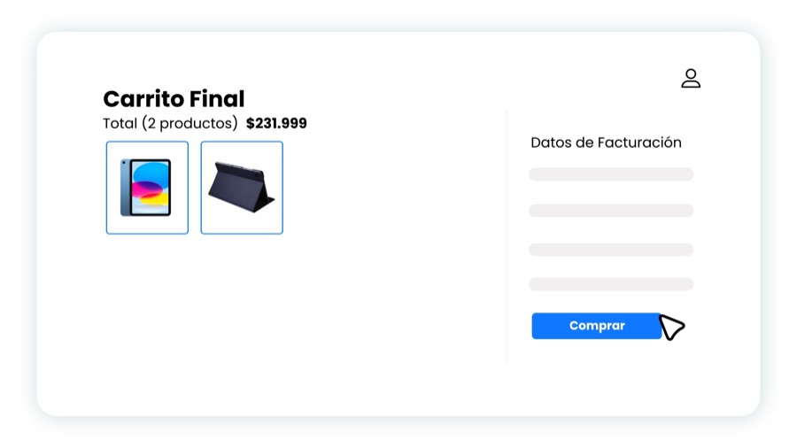 Oferta en la página de confirmación